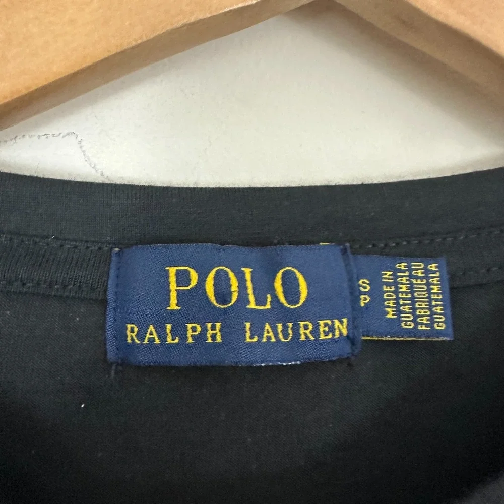 Polo Ralph Lauren T-Shirt Black Bear Graphic Cotton Short Sleeve Mens Small